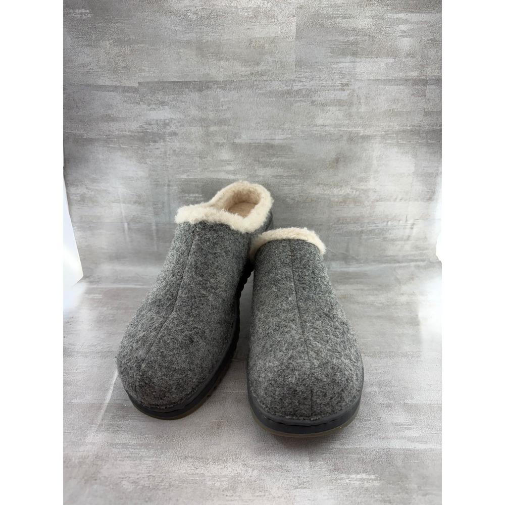 Born Grey Wool Shearling Lined Clogs Mules Men Sz 11M BM0009660